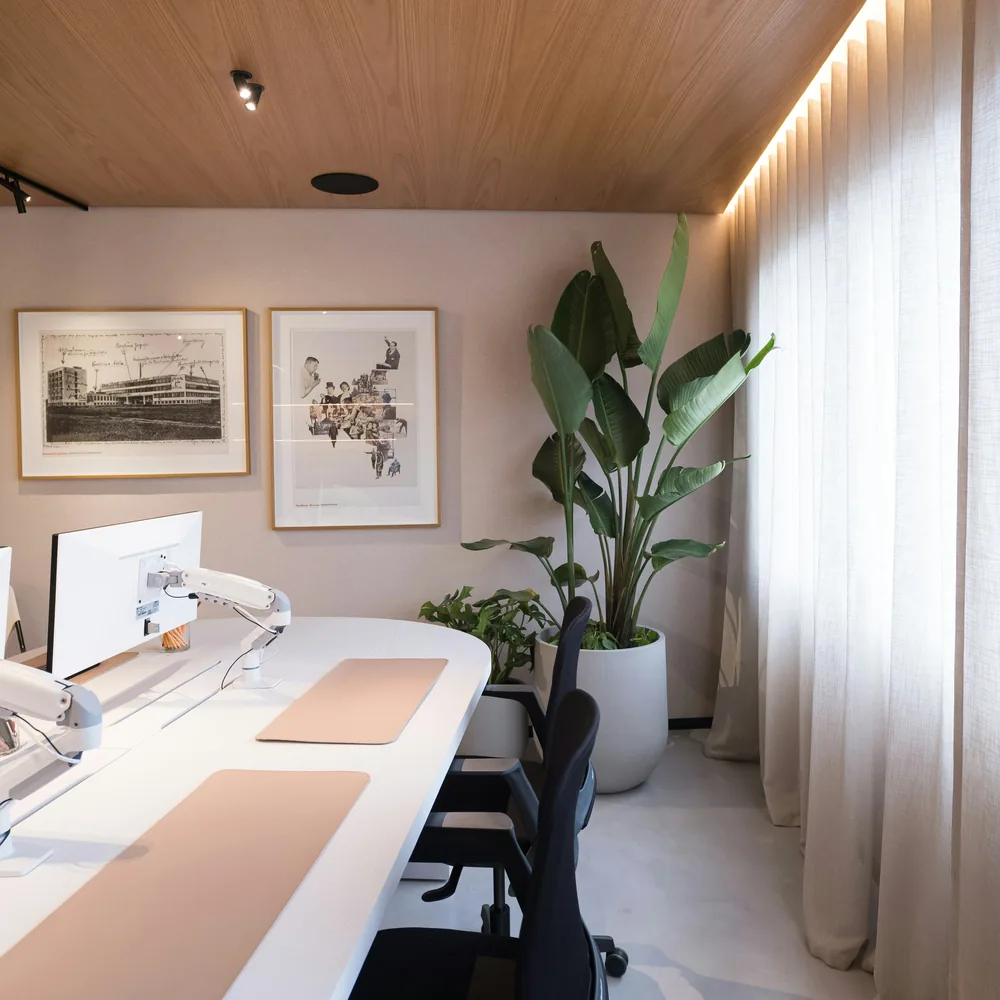 Professional at work in a bright, people-focused environment