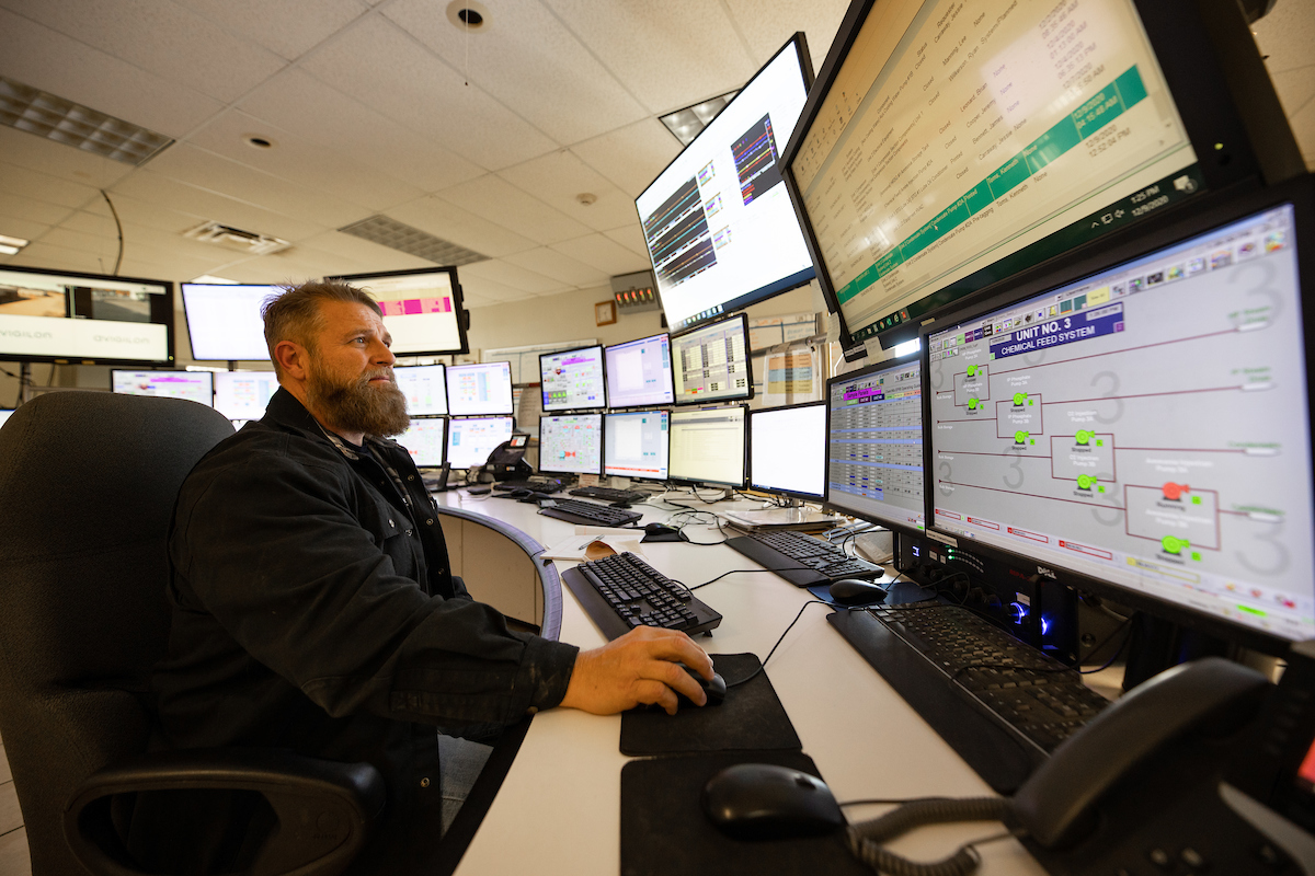 Technical professional working with modern equipment