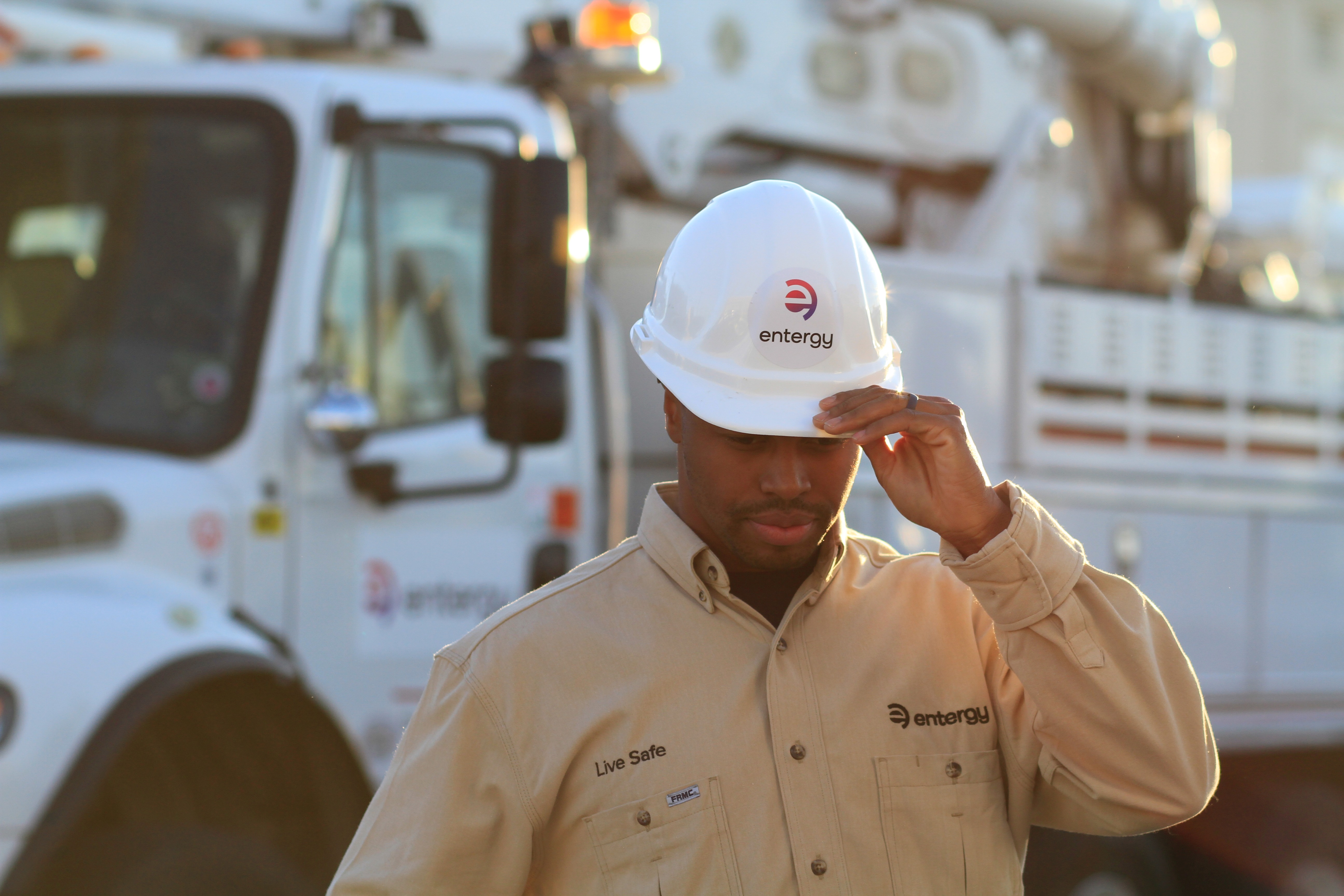Entergy field operations team working safely on the electric distribution network